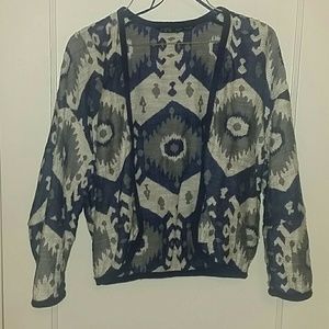 Zara basic M Aztec jacket navy white grey