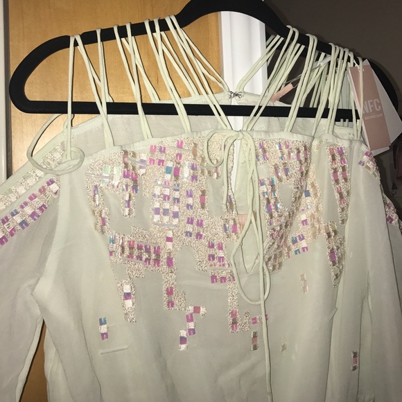 NWT, Mint Green Beautiful Embellished Romper - Picture 2 of 8