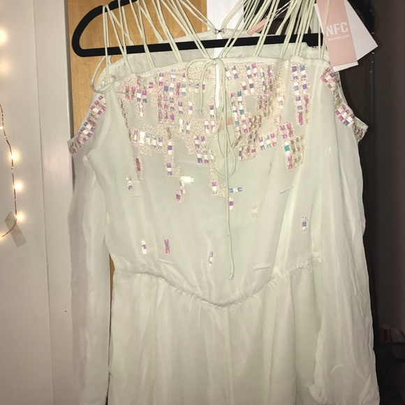 NWT, Mint Green Beautiful Embellished Romper - Picture 4 of 8