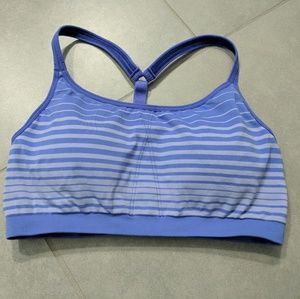 Athleta Sports Bra Up-Tempo Stripe Medium Blue
