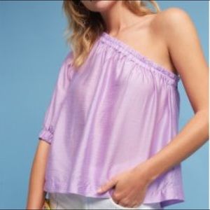 NWT Maeve Leonie Lilac One Shoulder Top Anthro