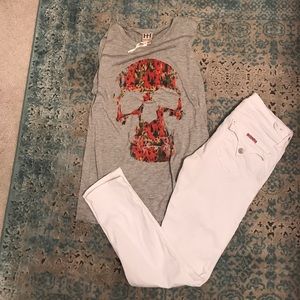 Haute Hippie skull boyfriend tank. Sz. S