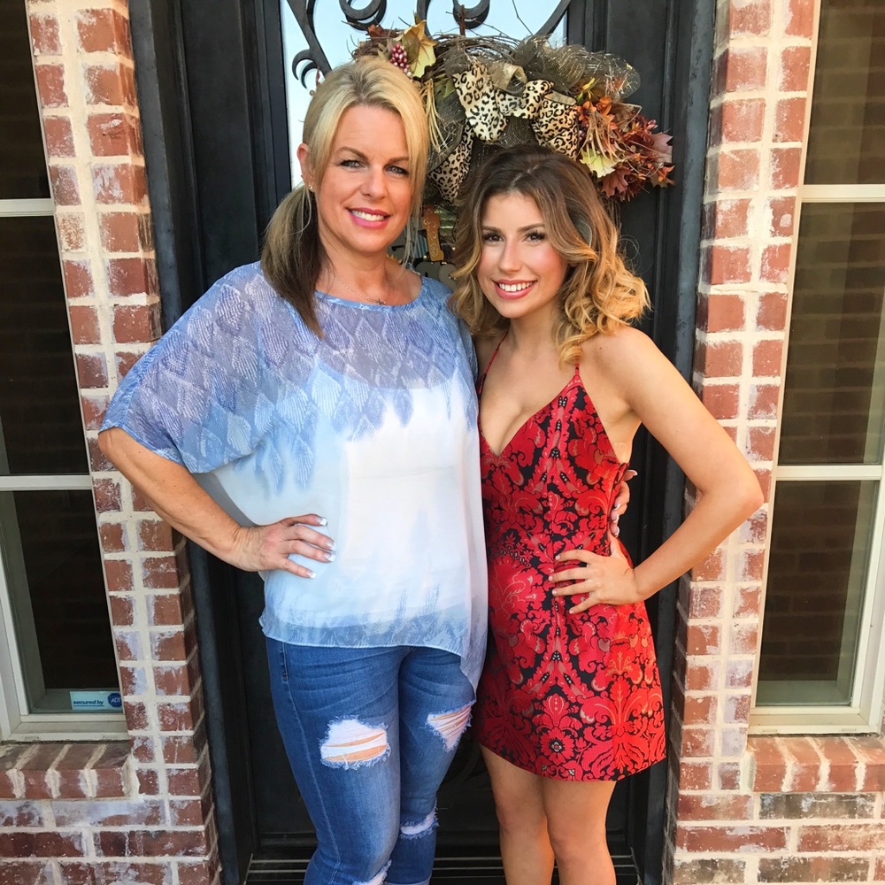 Red free people shift dress