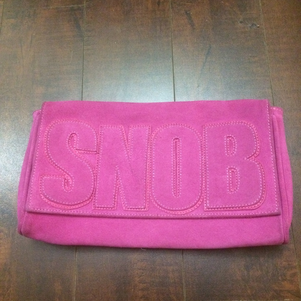 Hot Pink 'Snob' Leather Clutch