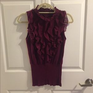 Purple ruffle top