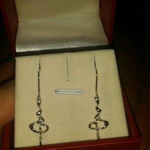 Chow Tai Fook silver drop earings