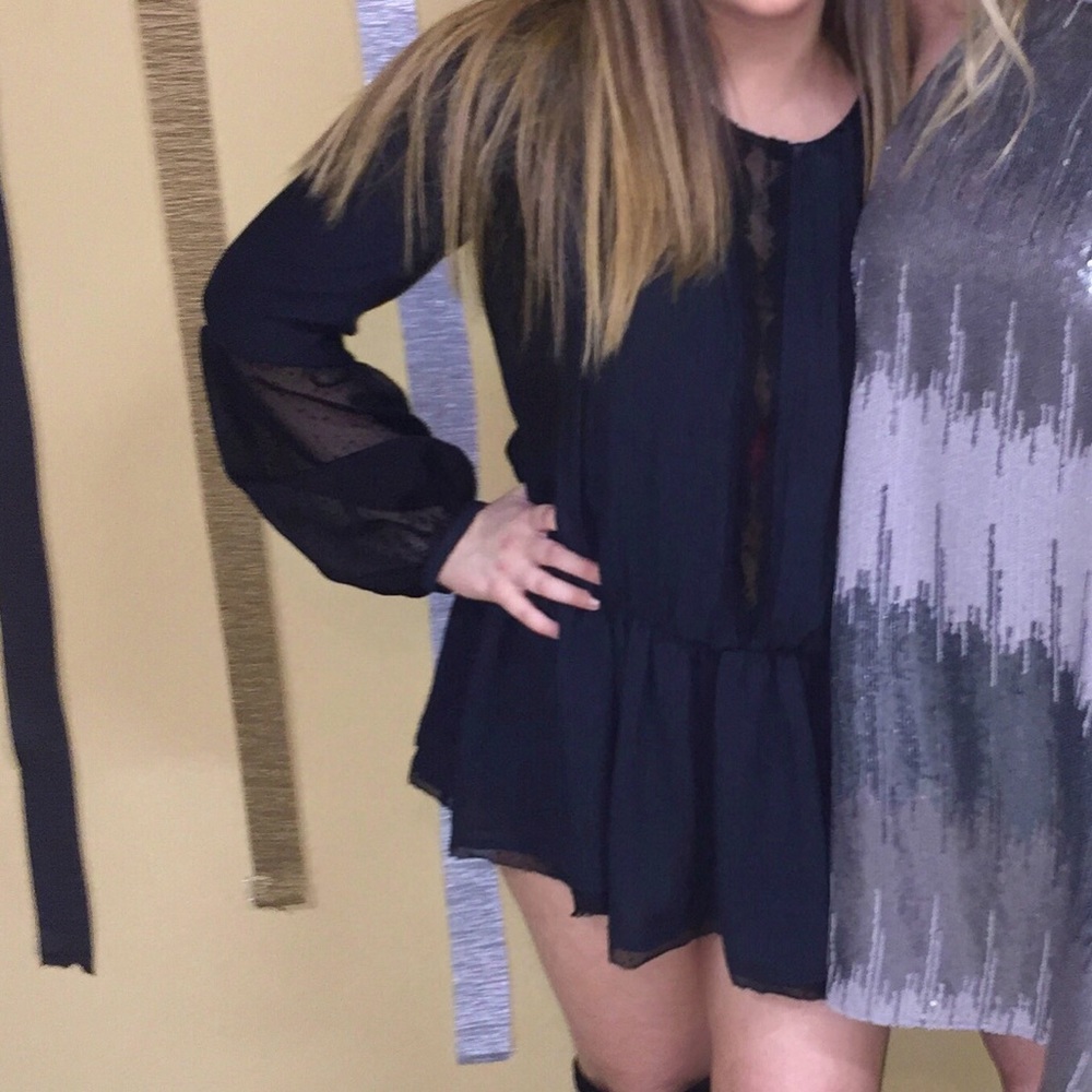 Free people black mini dress!