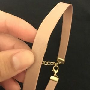 Nude Brown/Pink Faux Leather Choker