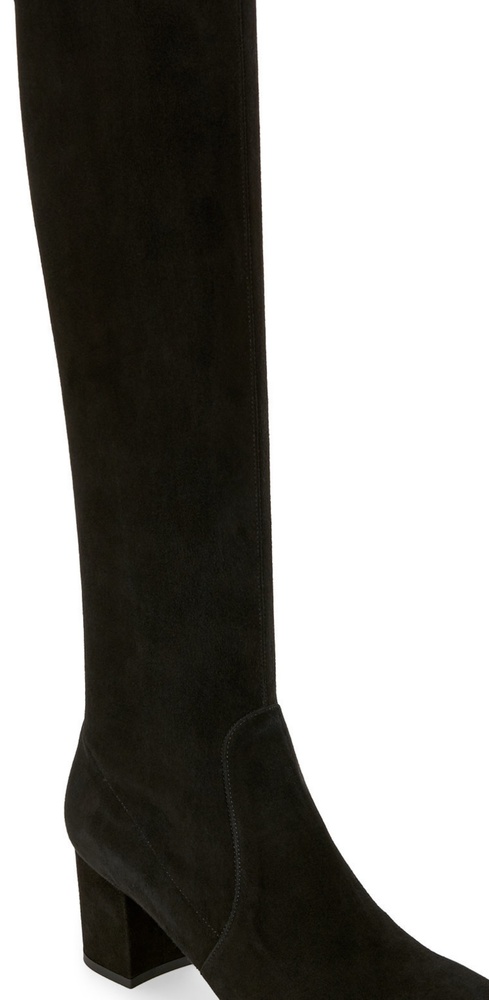 Black Suede Tall Stretch Boots