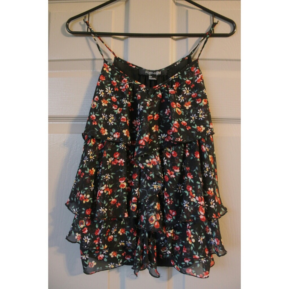 Floral Spaghetti-Strapped Tank