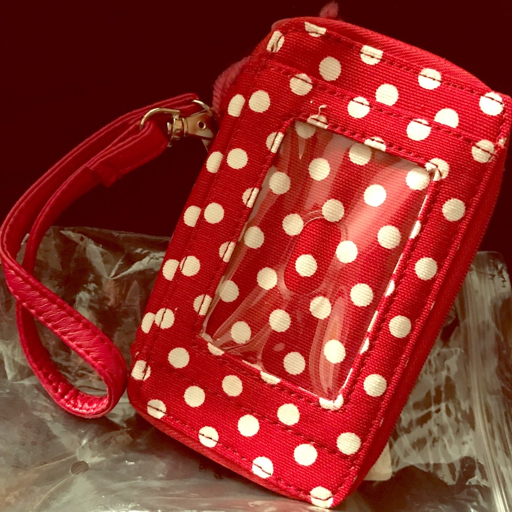 Thirty One Red Polka Dot Timeless Wristlet