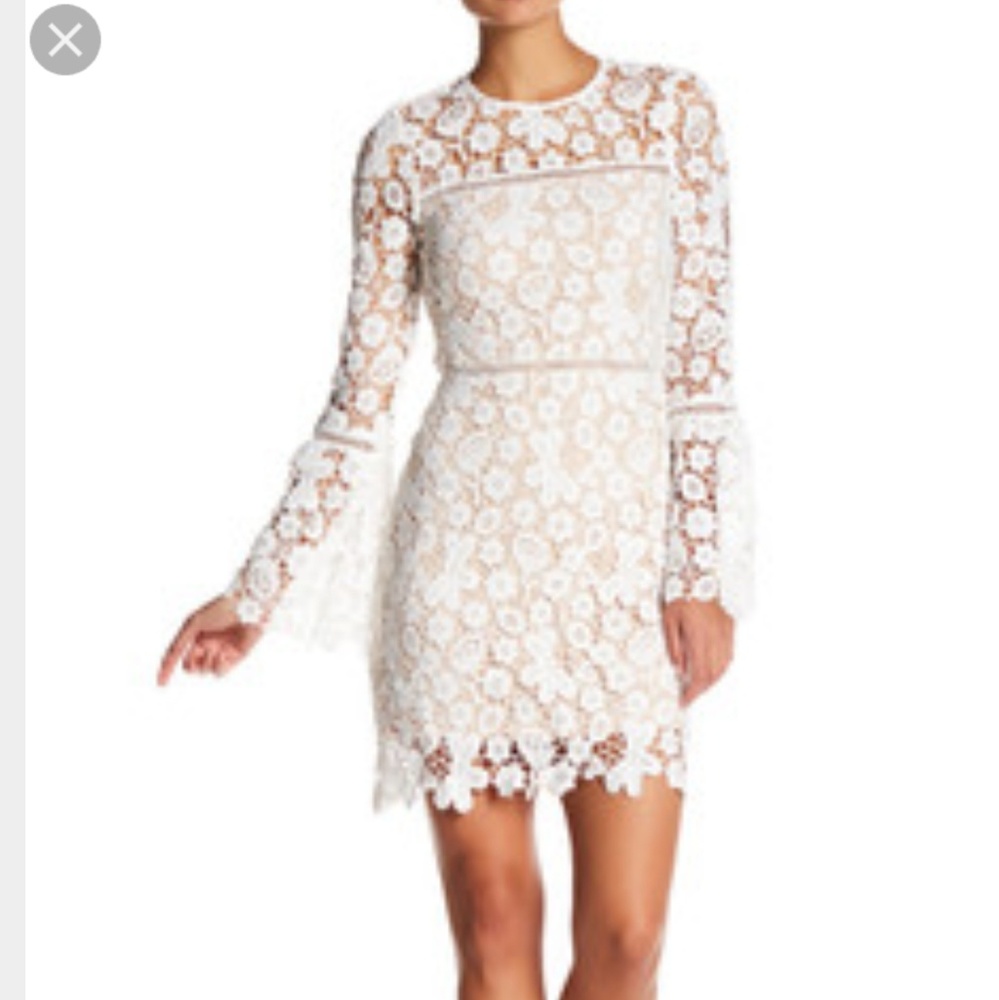 Just Me White Floral Crochet Dress