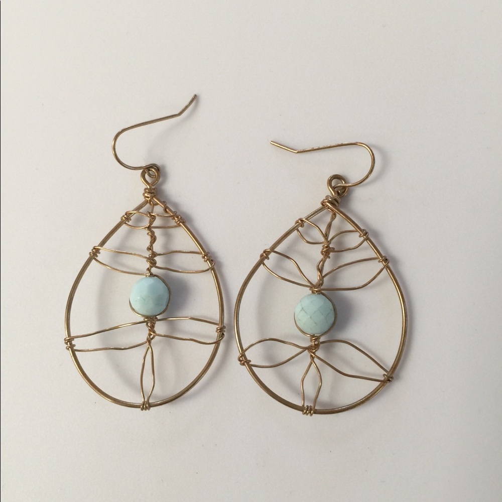 Turquoise and gold earrings