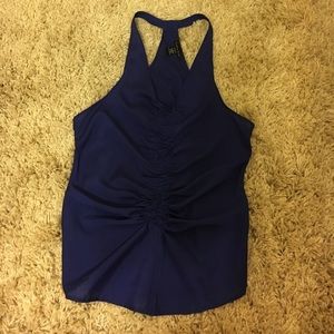 Blue Ruched Tank Top. Size Medium