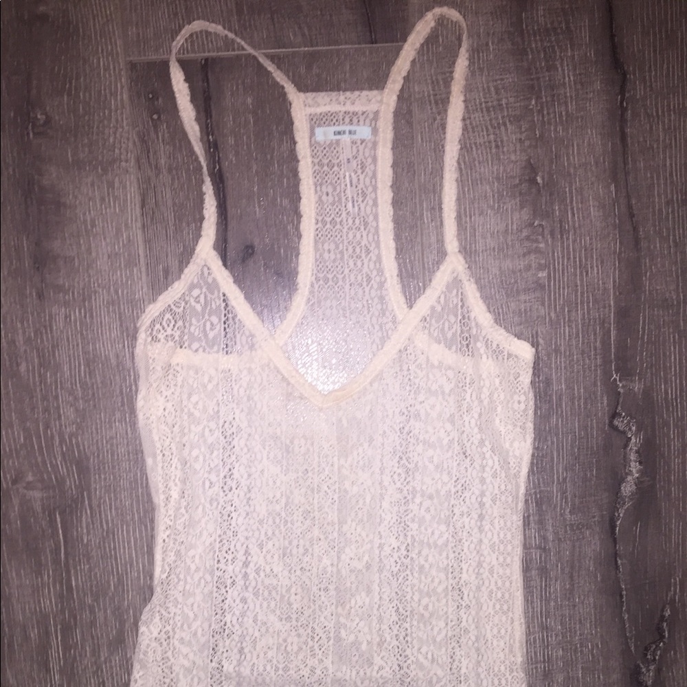 Cute beige lace tank