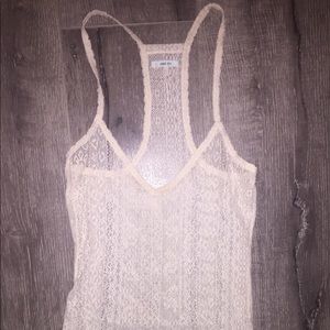Cute beige lace tank