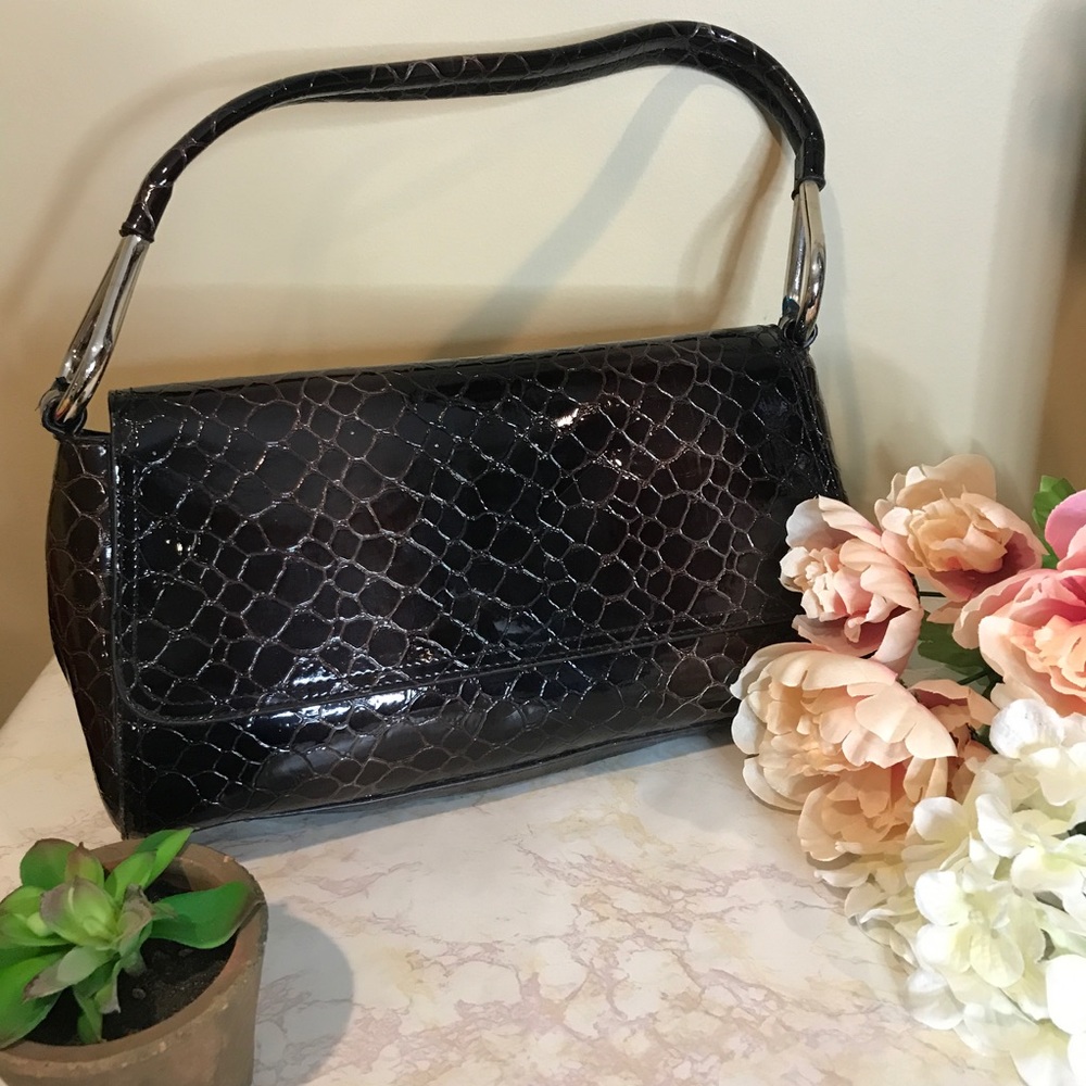 Faux Crocodile Shoulder Purse