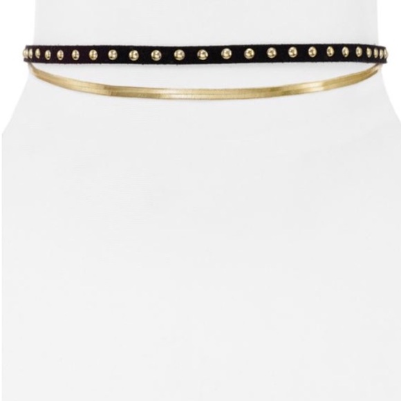 Aqua Jewelry - Aqua Fallyn Double Studded Choker Aqua Jewelry - Aqua Fallyn Double Studded Choker