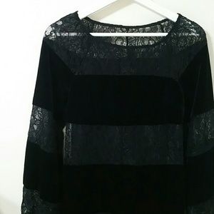 Laundry by Shelli Segal velvet & lace panel dress