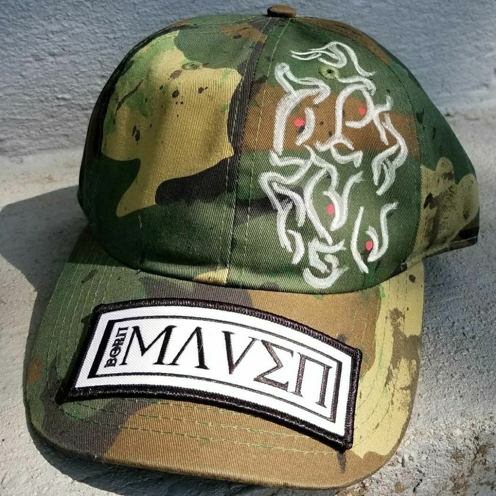 Hand painted custom one of one camoflouge dad hat