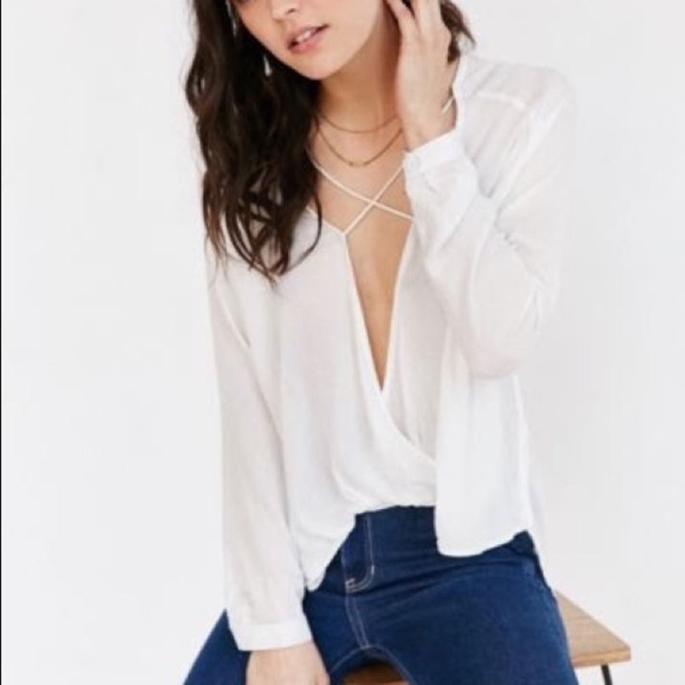 Urban Outfitters - Silence + Noise plunge blouse