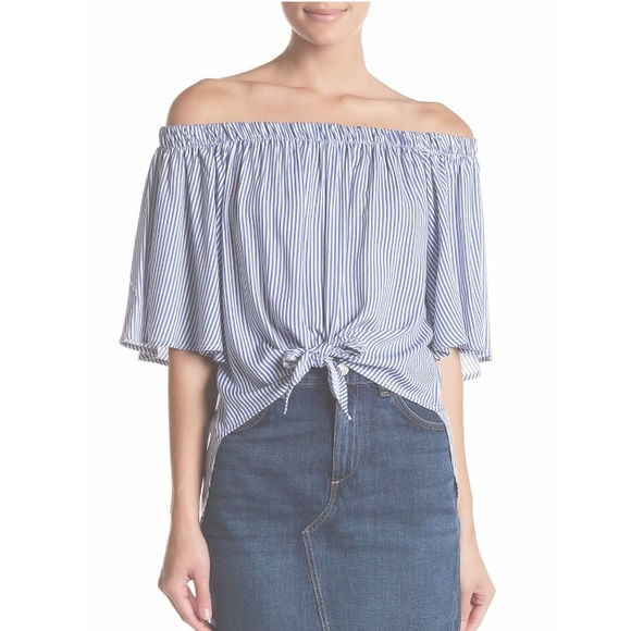 Off the shoulder striped top - Picture 2 of 3