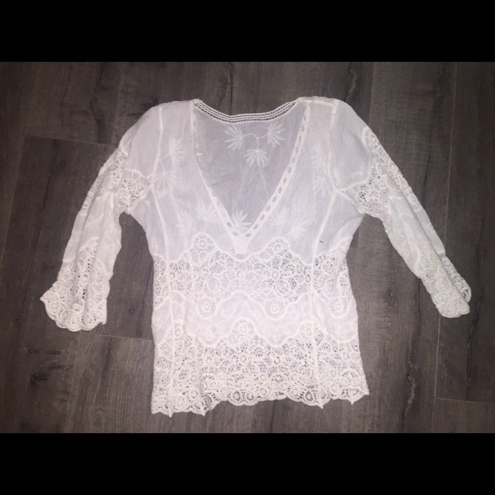 Cute white swimsuit coverup!