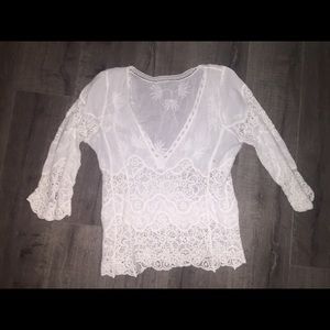 Cute white swimsuit coverup!