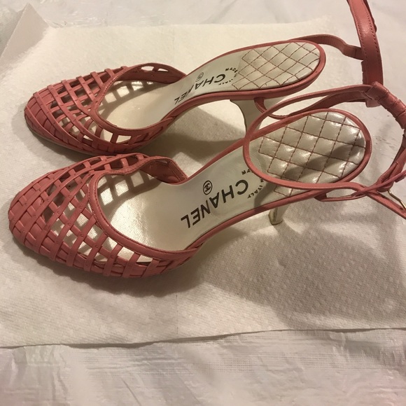 CHANEL Shoes - Chanel pink high heel sandals