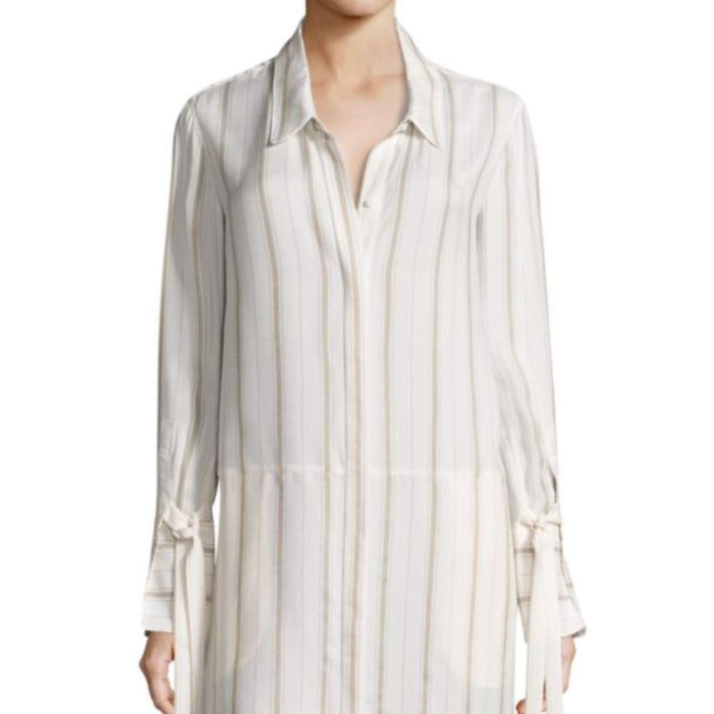 HALSTON HERITAGE Striped Shirt Dress