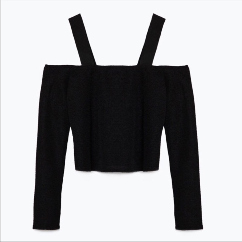 ZARA CREPE OFF THE SHOULDER TOP