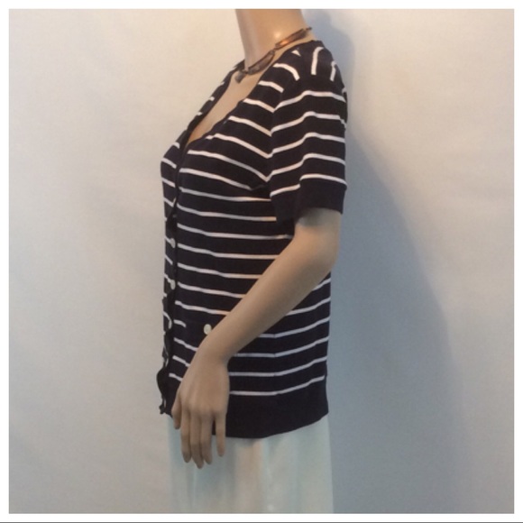 CHAPS CLASSICS V-Neck Striped Cardigan - Picture 7 of 8