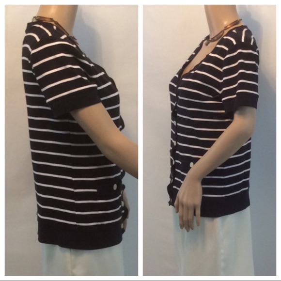 CHAPS CLASSICS V-Neck Striped Cardigan - Picture 8 of 8