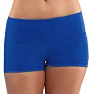 Womens Mid Rise Waist Boy Cut Shorts Royal Blue