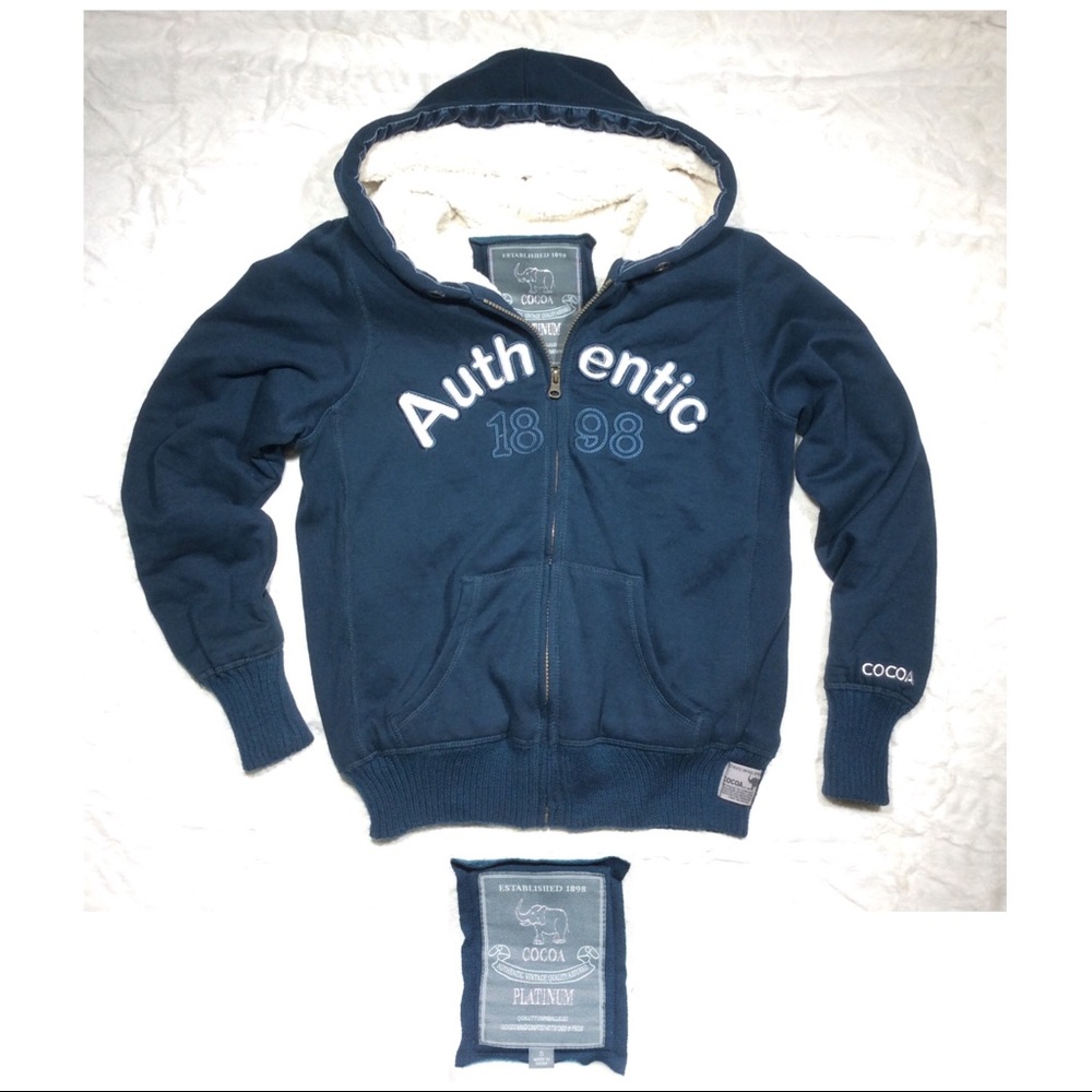 Cocoa Platinum Fleece Lined Hooded Sweater Jacket