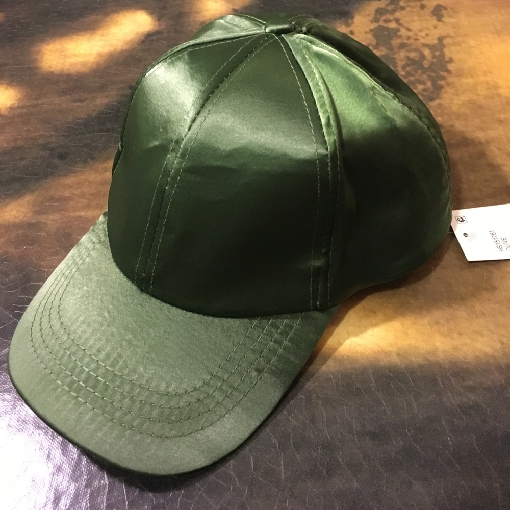 COLLECTION EIGHTEEN Hat Green Sateen - Picture 3 of 7