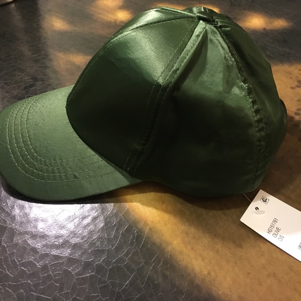 COLLECTION EIGHTEEN Hat Green Sateen - Picture 2 of 7