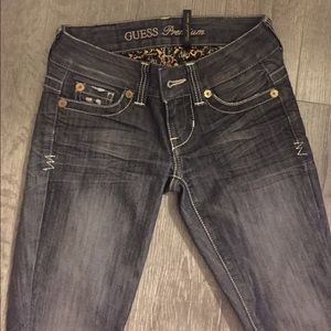 Grey skinny low rise jeans
