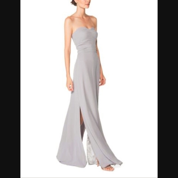 Joanna August Dresses - Joanna August strapless gray chiffon gown Joanna August Dresses - Joanna August strapless gray chiffon gown