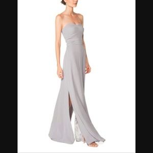 Joanna August Dresses - Joanna August strapless gray chiffon gown Joanna August Dresses - Joanna August strapless gray chiffon gown