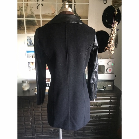 Jackets & Coats - black leather/wool motorcycle jacket Jackets & Coats - black leather/wool motorcycle jacket