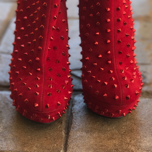 Red Velvet Fierce Spiked Campbell Bootie - Picture 6 of 6