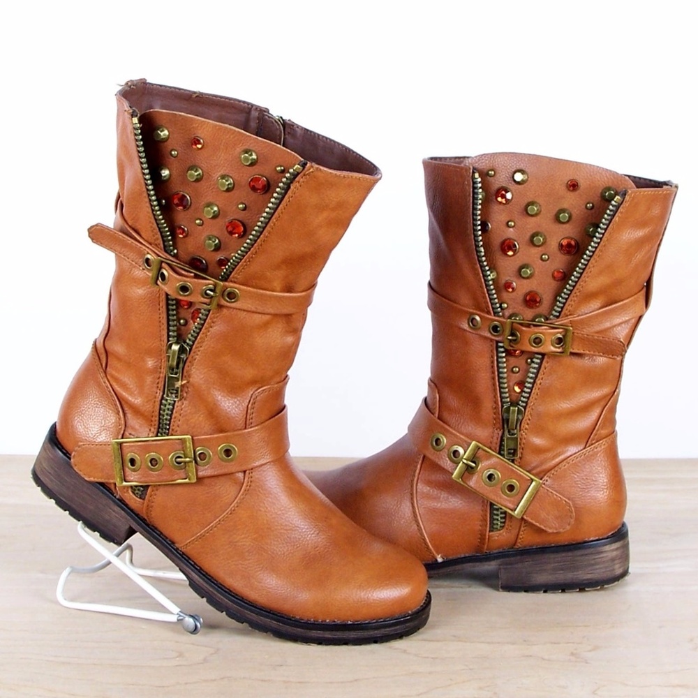 Women Faux Leather Boots Size 9