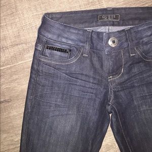 GUESS low rise boot cut dark jeans