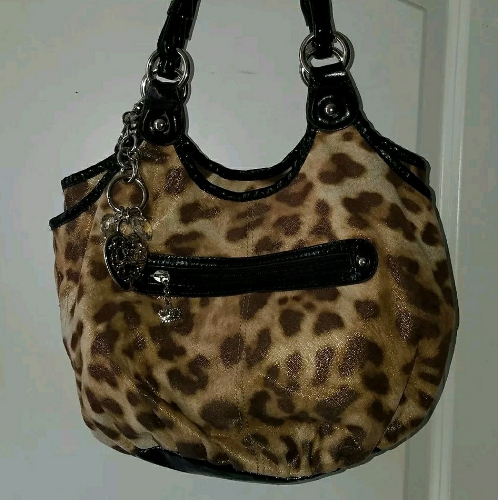 Kathy Van Zeeland Brown,Black Purse Bag Cheetah