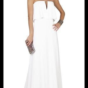 BCBG Alyse White Strapless Maxi Dress Gown