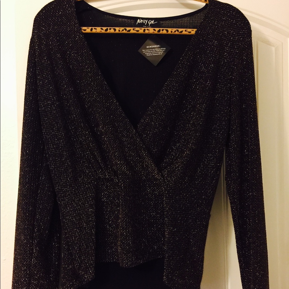 Glitter long sleeve blouse