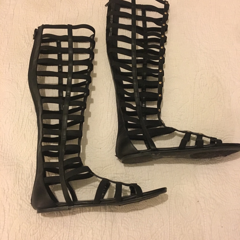 Knee high gladiator sandals