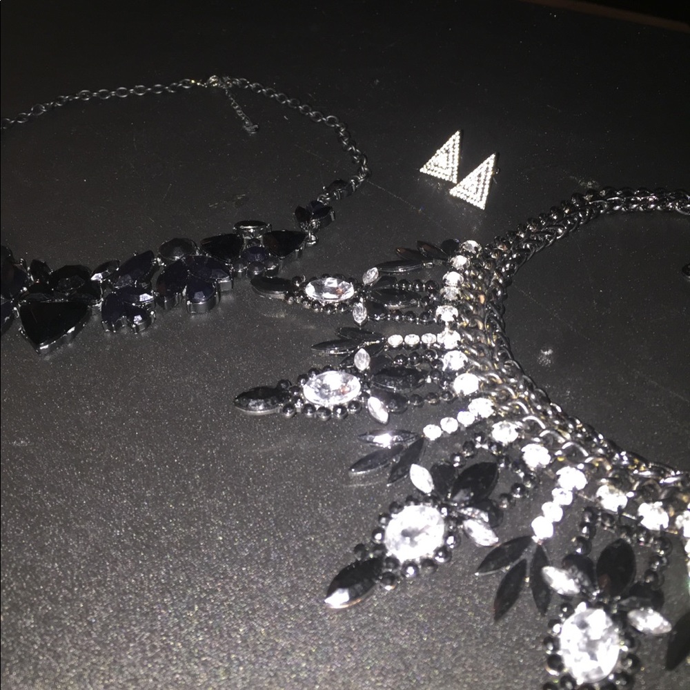 Black/Gunmetal statement necklace lot