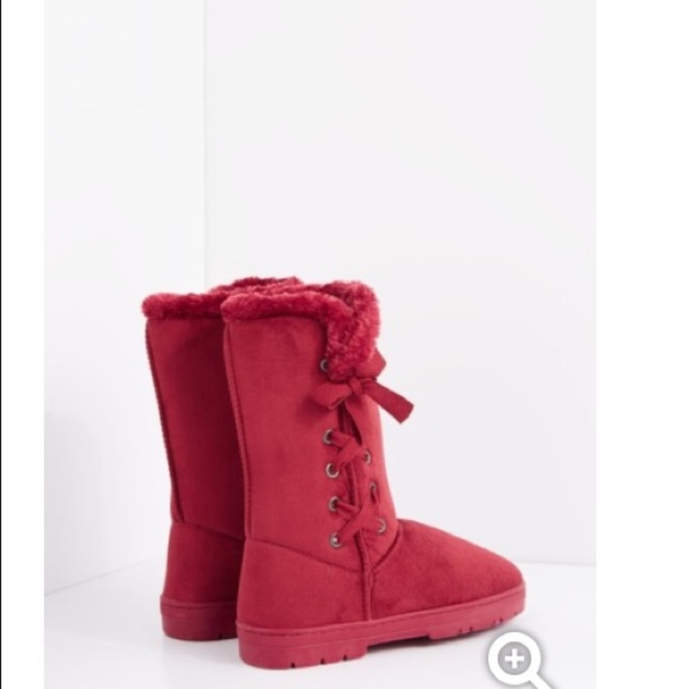 NEW! ☃️ LAST ONE! VEGAN SUEDE SHEARLING BOOTS 6/7 - Picture 4 of 6